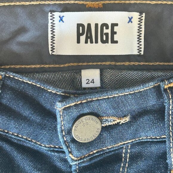 Paige Kylie Crop Jeans Dark Wash, Size 24 - Picture 3 of 5